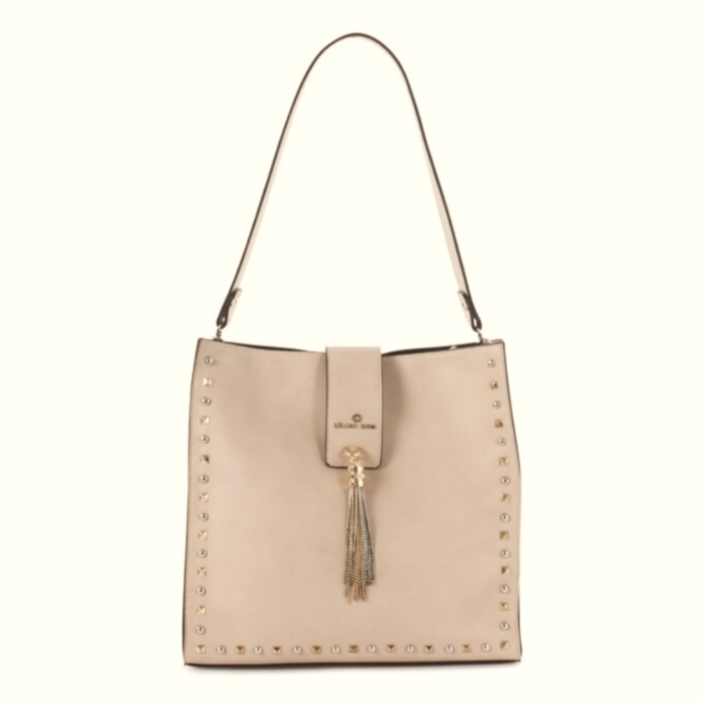 Celine Dion (Medium) Blush Pink Studded Cadenza Shoulder Bag & Cosmetics Bag Set